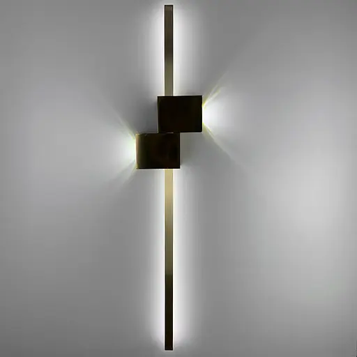 Настенный латунный светильник Сomfort в 3-х размерах Line F длина 80 см Арт. WM23 AB - фото 7