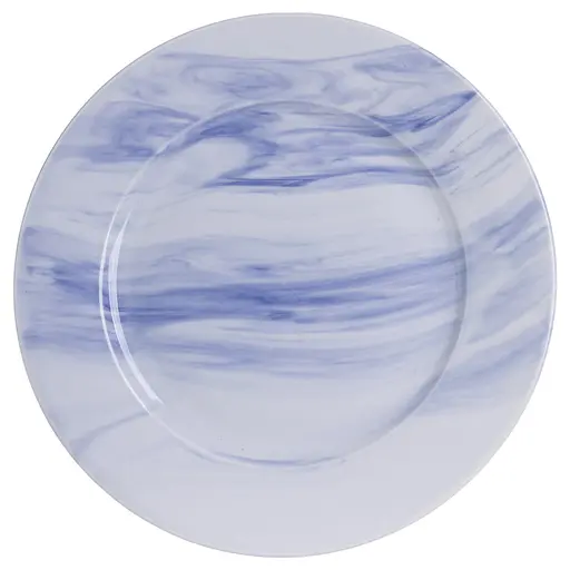 Столовый набор посуды тарелок и чашек 16 предметов на 4 персоны Marble Clara фарфоровый, обеденный столовый сервиз тарелок Синий Yiwu MD-16-3B - фото 5