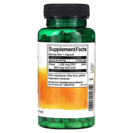 Фолієва кислота Swanson Folic Acid 800 mcg, 250 капсул - фото 2