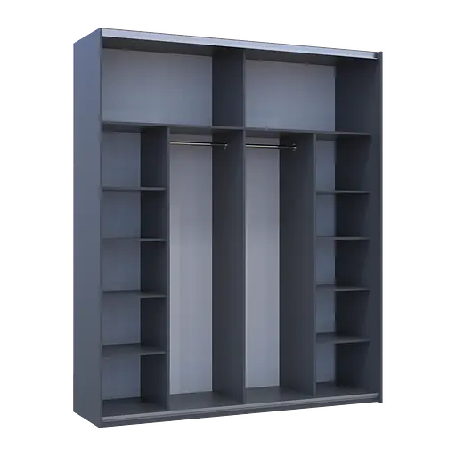 Шкаф-купе Doros G-Caiser Графит/Белый 2 ДСП / 3 части 200х60х240 (42005228) - фото 7