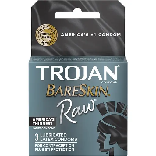 Презервативы Trojan BareSkin Raw упаковка 3 шт.