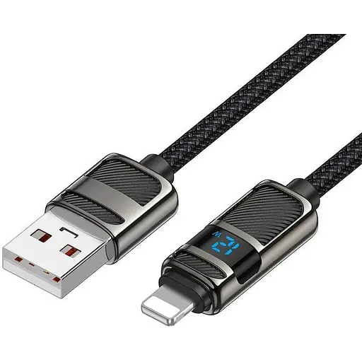 Кабель Hoco Lightning Line charging data cable with display U137 1.2 м 2.4A/12W