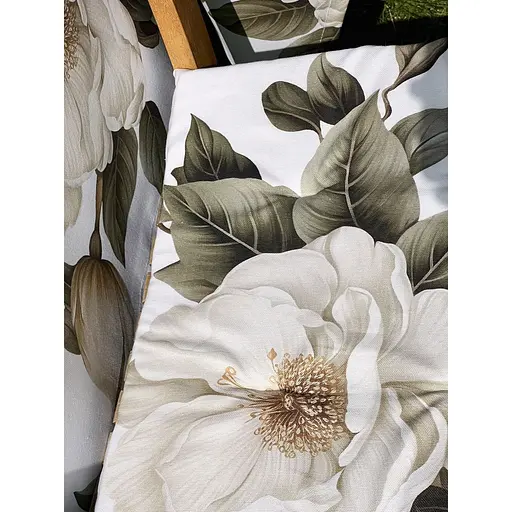 Водоотталкивающая подушка для стула с 3D принтом Чайный цветок 40х40 см бежевая 8 шт. - фото 5