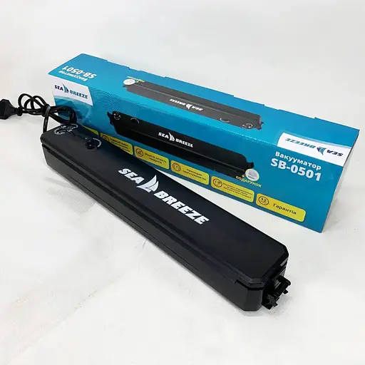 Вакуумний пакувальник для продуктів Sea Breeze SB-0501 Вакууматор ручний побутовий LED-індикатор 140Вт Чорний - фото 6