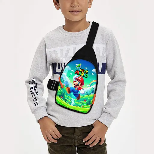 Сумка через плече дитяча Супер Маріо 29х17 см сумка слінг для хлопчика (02174)
