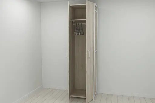 Шкаф Гардероб Уни секция 6 серии Конект Ferrum-decor 220x60x50см Белый металл ДСП Дуб Сонома 16 мм (FRD-104581)