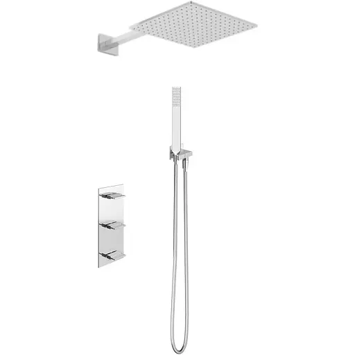 Душова система Kohlman Excelent 30 chrome + BOX прихованого монтажу KPL-QW217HQ30, Хром - фото 1