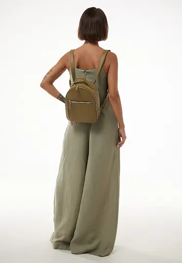 Кожаный рюкзак Groove S оливковый - фото 6