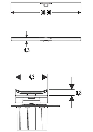 Дренажний канал Geberit CleanLine20 L30-90см 154.450.KS.1 - фото 3