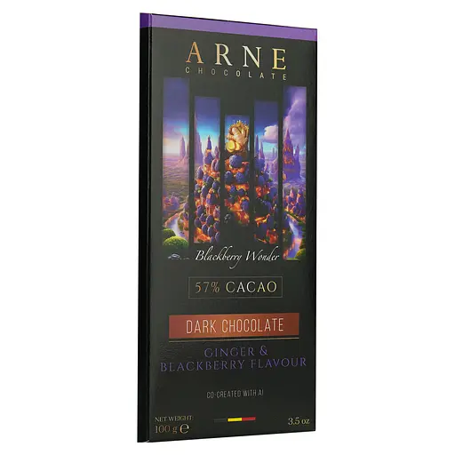 Шоколад чорний Arne 57% з імбиром та ожиною 100 г - фото 2
