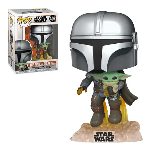 Фигурка Funko Pop Фанко Поп Мандалорец с Малышом Йодой Mandalorian with the child 10 см MMWC 402