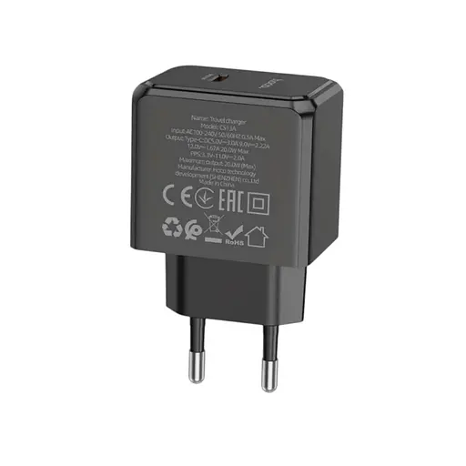 Сетевое зарядное устройство Hoco CS13A PD20W с поддержкой быстрой зарядки Power Delivery черный - фото 2