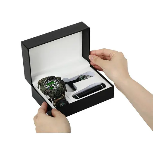 Мужские наручные часы Besta Box Military Light с компасом + подарочный набор - фото 2