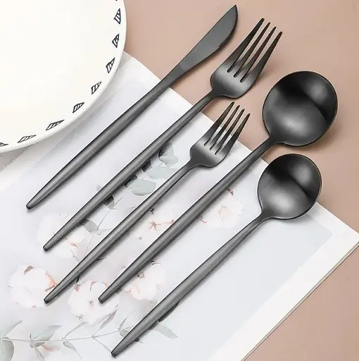 Набор столовых приборов Black из нержавеющей стали 18/10 на 5 предметов. - фото 4