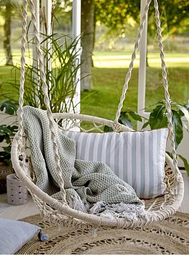 Гойдалка підвісна гніздо лелеки для дачі та саду Бежевий - фото 4