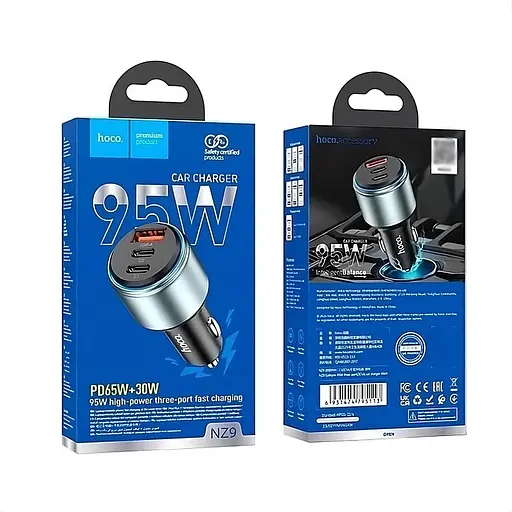 Автомобільний зарядний пристрій Hoco NZ9 2 x USB-C PD 95 Вт - фото 2