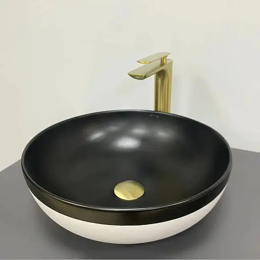 Умивальник VBI Ormela чорно-білий матовий накладний VBI-016900, Чорний матовий - фото 1