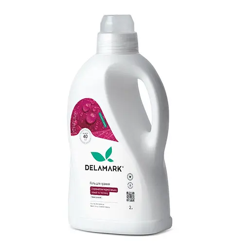 Гель для прання універсальний, з ароматом чорної вишні, замши та тютюну, DeLaMark 2 л - фото 1