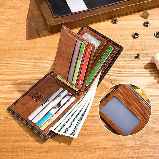 Мужской кожаный кошелек BULL 12х10х1.5 см acs0029245 - фото 4