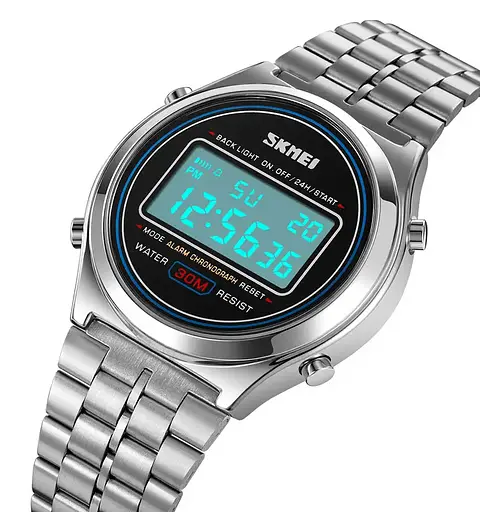 Чоловічий наручний годинник Skmei 2146 вінтаж Сріблястий - фото 4