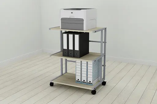 Этажерка на колесиках Ferrum-decor Камило 75x40x60 металл Серый ДСП Дуб Сонома 16мм (FRD-102550) - фото 4