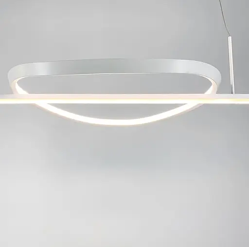 Видовжена підвісна люстра у білому каркасі 120 см | Line F | Арт. SG30-1200L WT - фото 7