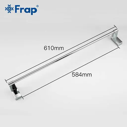 Тримач для рушника Frap F1801 з 2-ма накладками 600 мм білий/хром Хром - фото 2