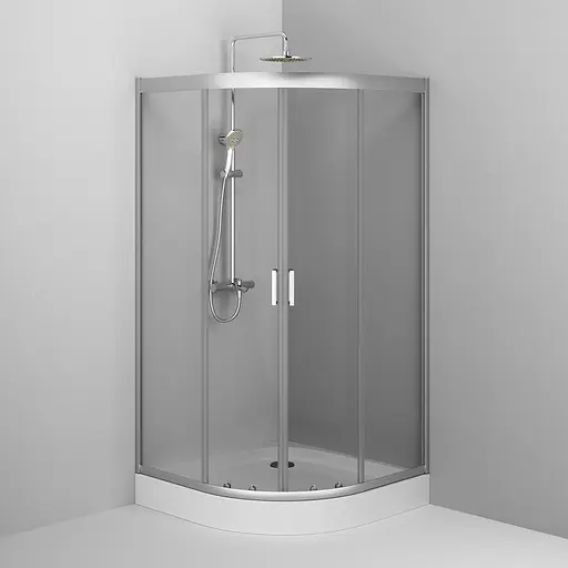 Душевая кабина Am.Pm Gem 100x100 см без поддона хром матовый W90UG-401 -100MT, Универсальная, прозрачная, хром матовый - фото 4