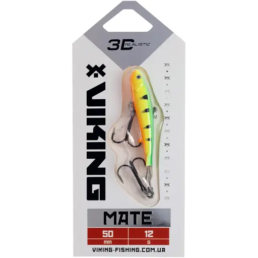 Балансир Viking Fishing Mate Ice Jig 50mm 12g #04 Fire Perch - фото 2