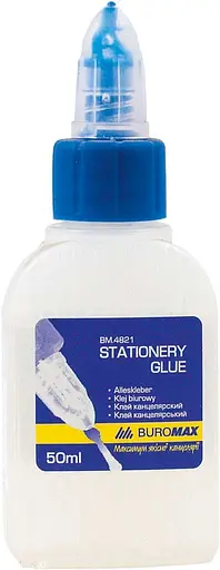 Клей канцелярський, JOBMAX, 50 мл, ковпачок-дозатор (В асортименті), 5 шт. в упаковці