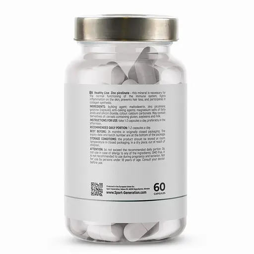 Піколінат цинку Sport Generation Healthy Line Zinc Picolinate, 60 капсул - фото 3