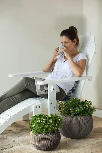 Підвісний горщик з кашпо для квітів Keter Cozies M, бежевий, 36 см - фото 4