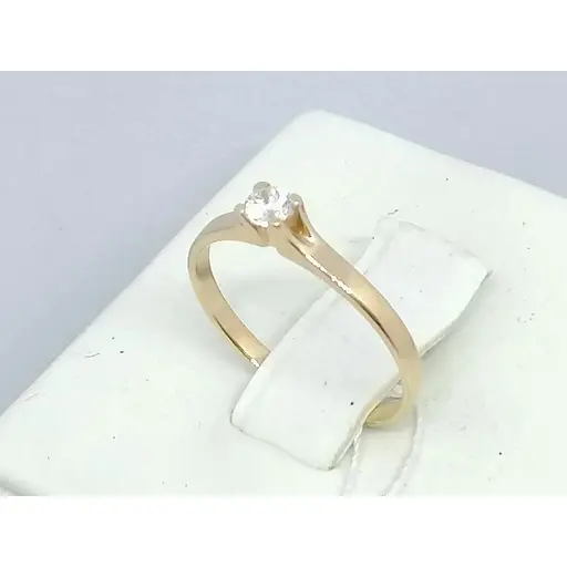 Золотое кольцо Столичная Ювелирная Фабрика с фианитом. 140577 15,5 15 - фото 2