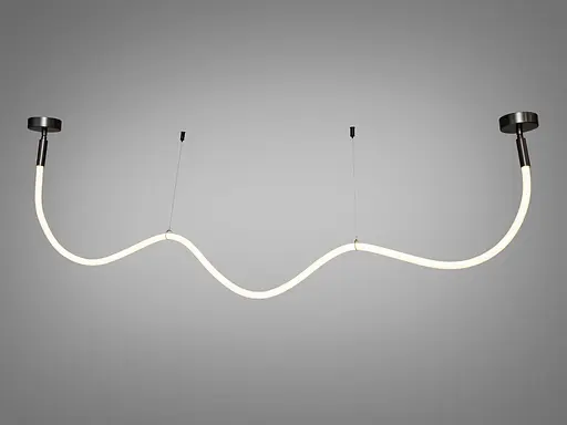 Современная светодиодная люстра шланг мощностью 22W, цвет-черный хром. - фото 2