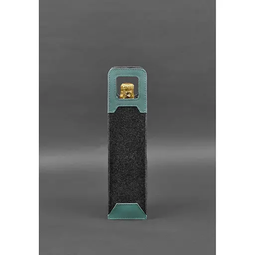 Чехол для вина BlankNote Краст 1.0 из фетра с кожаными вставками бирюзовый  - фото 2