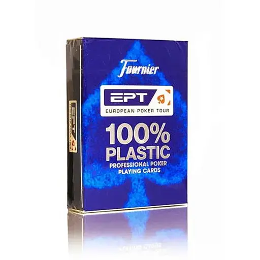Карти гральні Fournier EPT 100% Plastic Jumbo Index (blue) (10018440) - фото 1