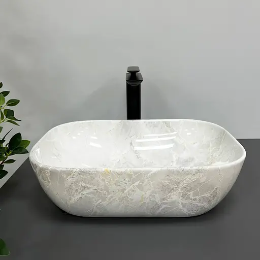 Умивальник VBI Ravenna light stone накладний VBI-011206, Сірий - фото 2