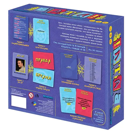 Настільна гра для компанії "Батл! Чоловіки проти жінок" 0096-VCHR Укр - фото 2