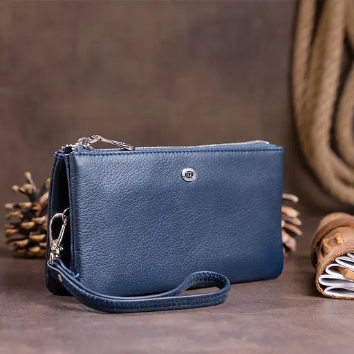 Женский кожаный кошелек-клатч ST Leather 19.2х10х2 см acs0015943 - фото 6