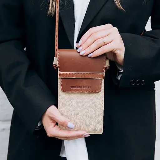 Мини сумка чехол для телефона Grande Pelle 18.5х10.5х3.5 см sum0028482 - фото 4