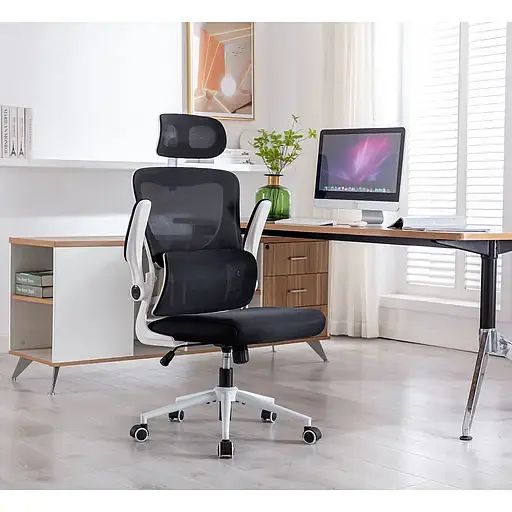 Офісне крісло GT Racer X-5728, чорно-біле (X-5728 White/Black) - фото 14