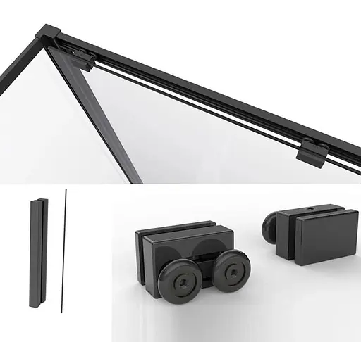 Душевые двери Dusel DSL191B 1400x1900, универсальные, прозрачный, черный матовый - фото 2