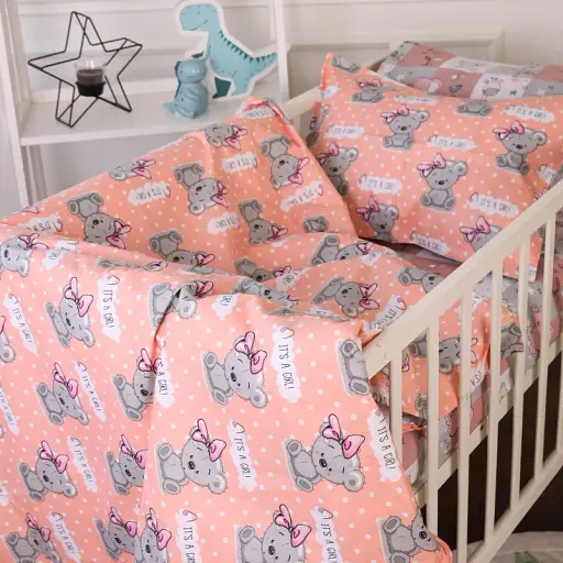 Комплект постельного белья MirSon Бязь 20-0028 Little girl Teddy 160x220 см розовый (2200010266740) - фото 1
