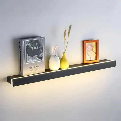 Настінний LED світильник Line F із функцією полички 80 см Арт. WB 029/800 BK - фото 4