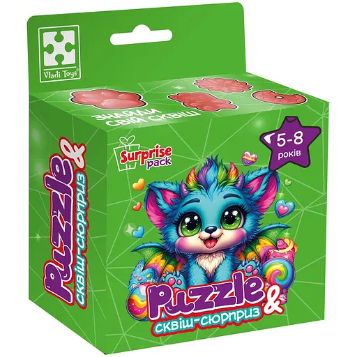 Пазли з сюрпризом Vladi Toys Бірюзовий дракончик (VT8030-04) - фото 1
