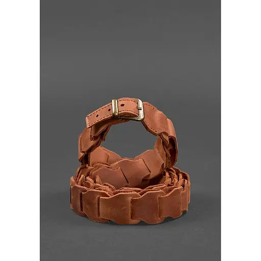 Женский кожаный бохо-ремень BlankNot Crazy Horse светло-коричневый  - фото 4