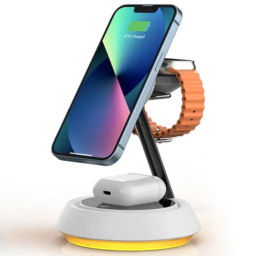 БЗП WIWU Wi-W002 3 in 1 wireless charger White - фото 4