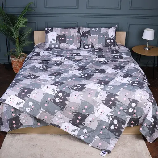 Літній постільний комплект MirSon №2935 Сolor Fun Line Hendri Bamboo 2х143х210 см сірий (2200010962505) - фото 3