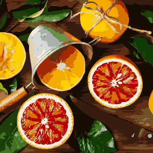 Набор для росписи по номерам Апельсиновый взрыв, Strateg, 40x40 см, SK028