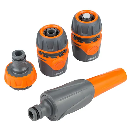 Набор для полива Flora насадка-распылитель 2 режима 2 коннектора на шланг 1/2+адаптер (ABS+TPR) (5011624) - фото 2